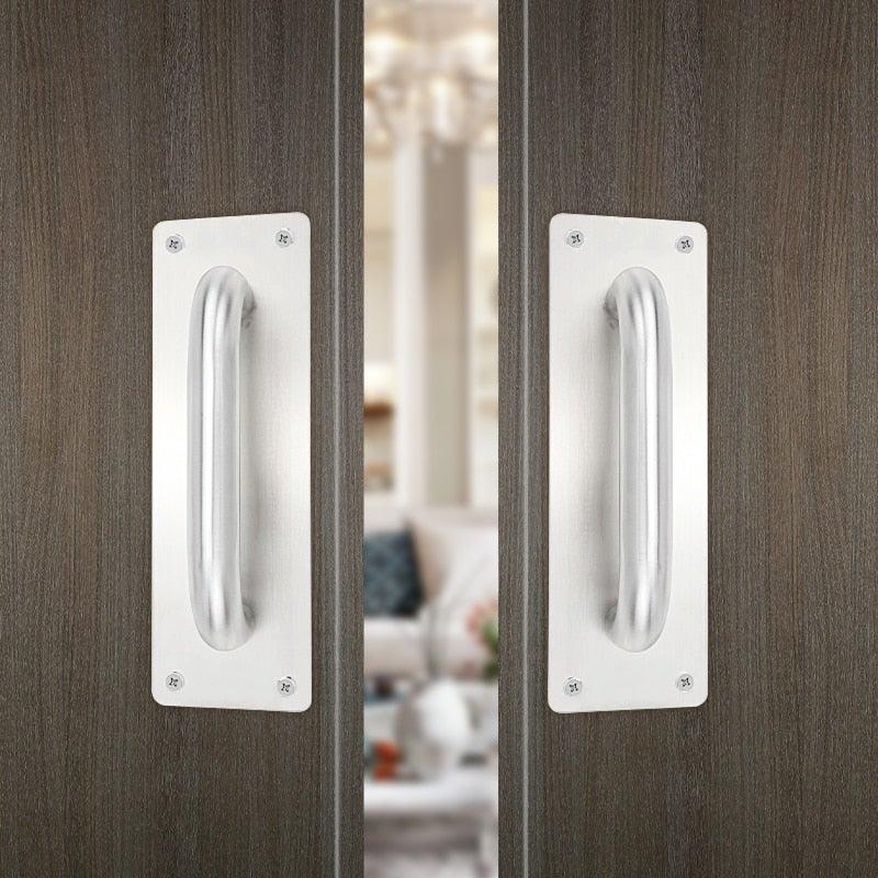 Large Size Door Handle Stainless Steel Furniture Handles Door Knob Pull Handle Stainless Steel Flush Concealed Furniture Handle for Door Drawer Cupboard Cabinet Sliding Door
