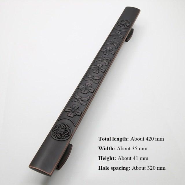Wooden Door Glass Knob Handle Hotel Villa European Style Simple Antique Black Surface Mounted Solid Barn Pull Hand Wardrobe Shoe Cabinet Bathroom Cabinet Handle Drawer Handle