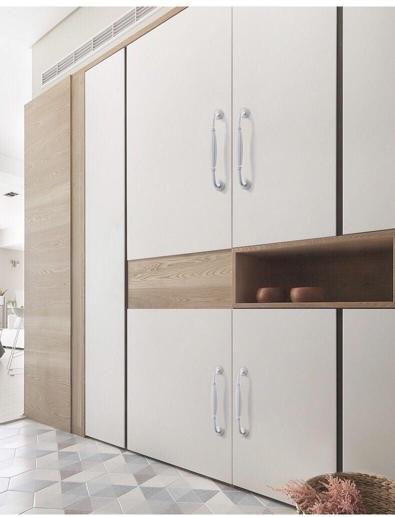 Handles Drawer Cabinet Furniture Kitchen Handles For Cabinet Knob Door Drawer Furniture Kitchen Knob Simplicity White Stainless Steel Hollow Tube Bar Drawer Pulls Cupboard Knob For Kitchen Furniture Hardware