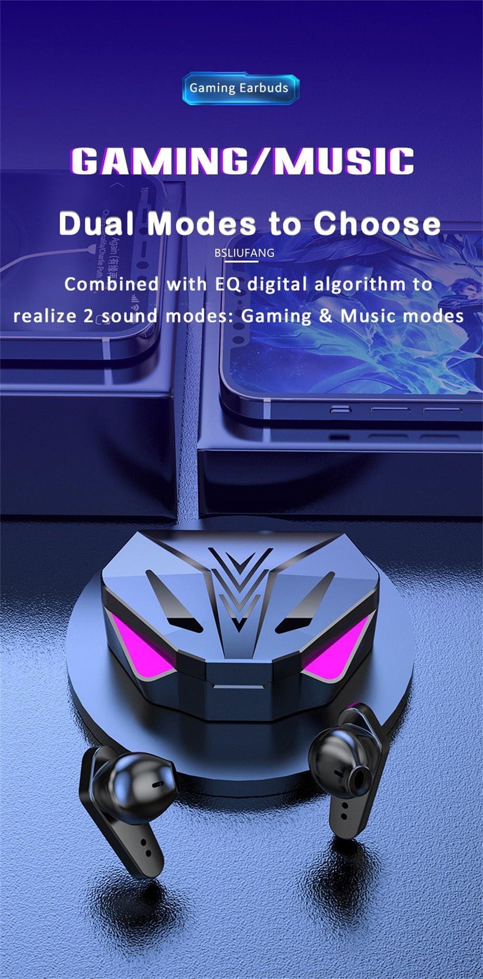 Bluetooth Game Headset Mobile Game 65ms Low Latency Chicken Winner True Wireless Earbuds with Mic Gaming Bluetooth Headphones Touch Control Eating Competitive Stereo Noise Reduction Earphones With Mic