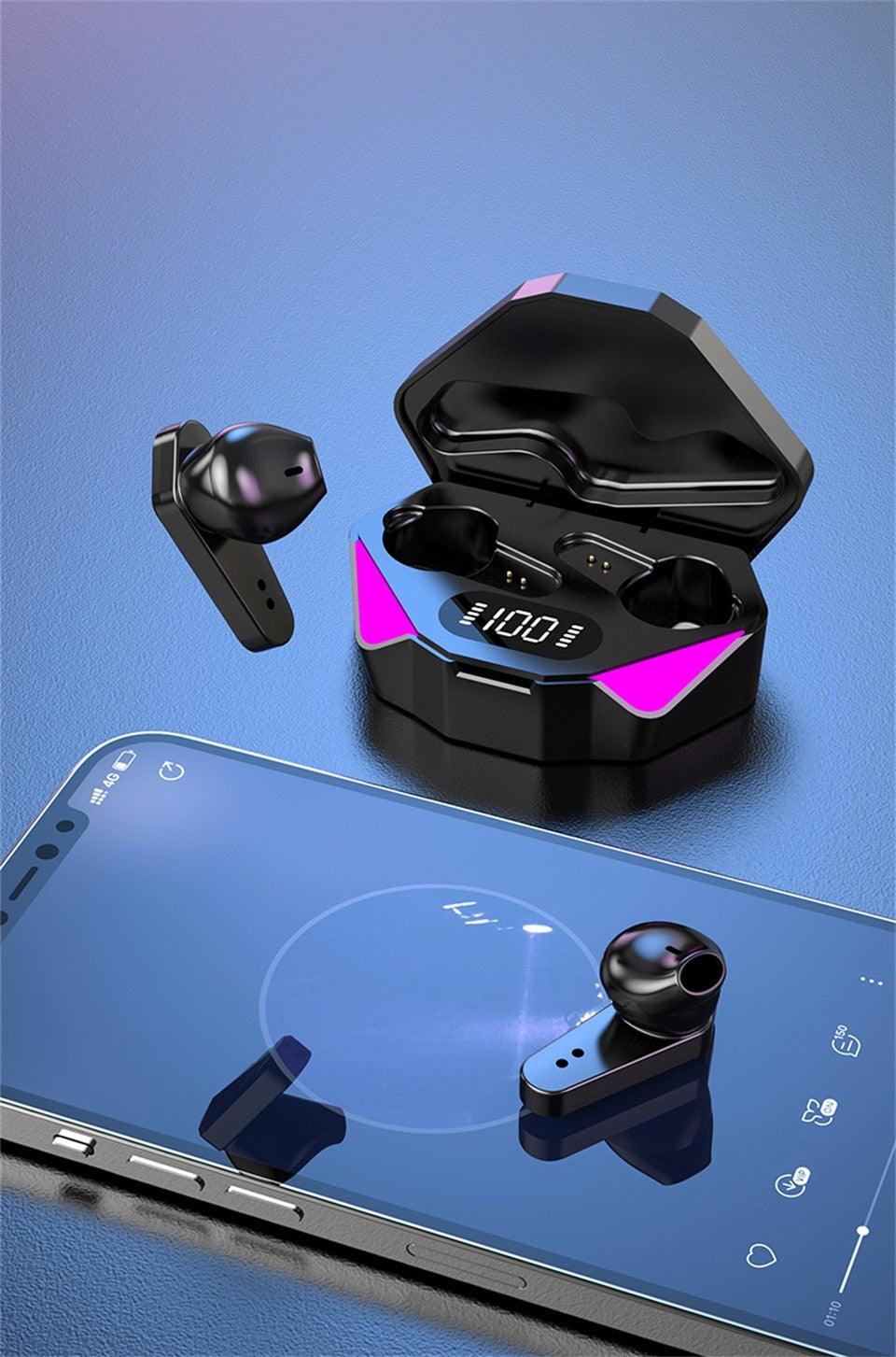 Bluetooth Game Headset Mobile Game 65ms Low Latency Chicken Winner True Wireless Earbuds with Mic Gaming Bluetooth Headphones Touch Control Eating Competitive Stereo Noise Reduction Earphones With Mic