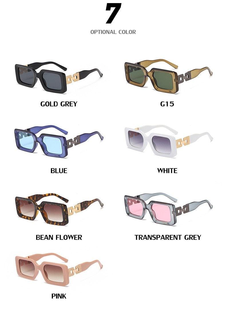 Small Size Rectangle Shape Sunglasses For Women & Men New Retro Style Square Branded Design New Fashionable Hip Hop Sun Glasses For Female