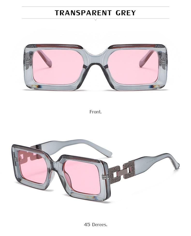 Small Size Rectangle Shape Sunglasses For Women & Men New Retro Style Square Branded Design New Fashionable Hip Hop Sun Glasses For Female