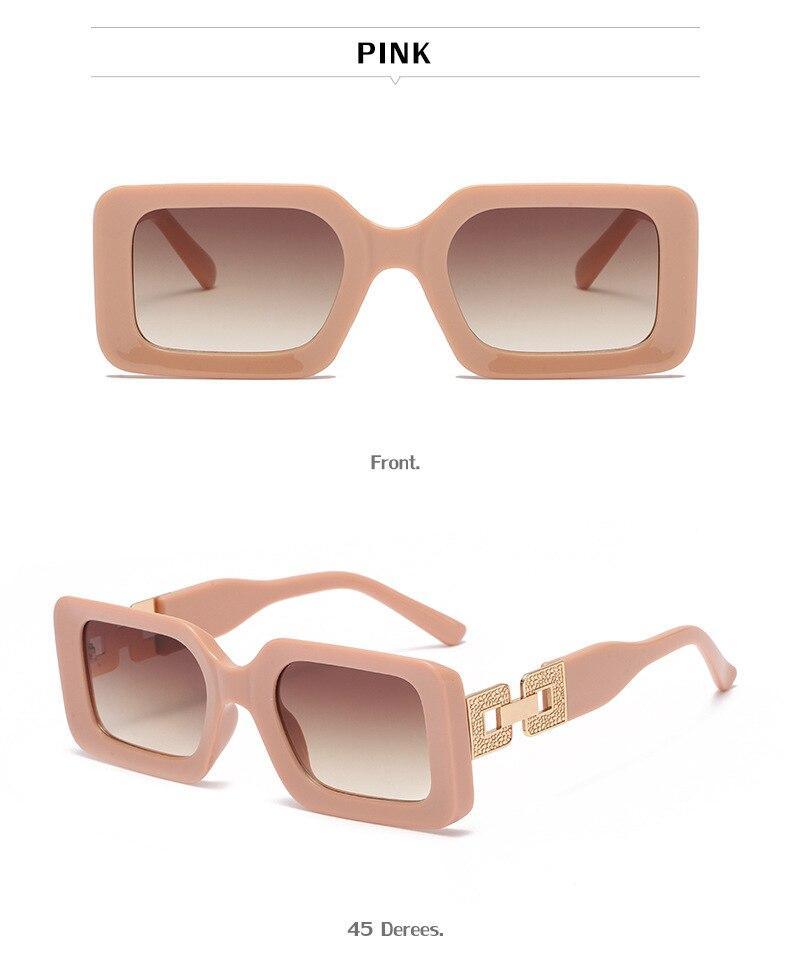 Small Size Rectangle Shape Sunglasses For Women & Men New Retro Style Square Branded Design New Fashionable Hip Hop Sun Glasses For Female