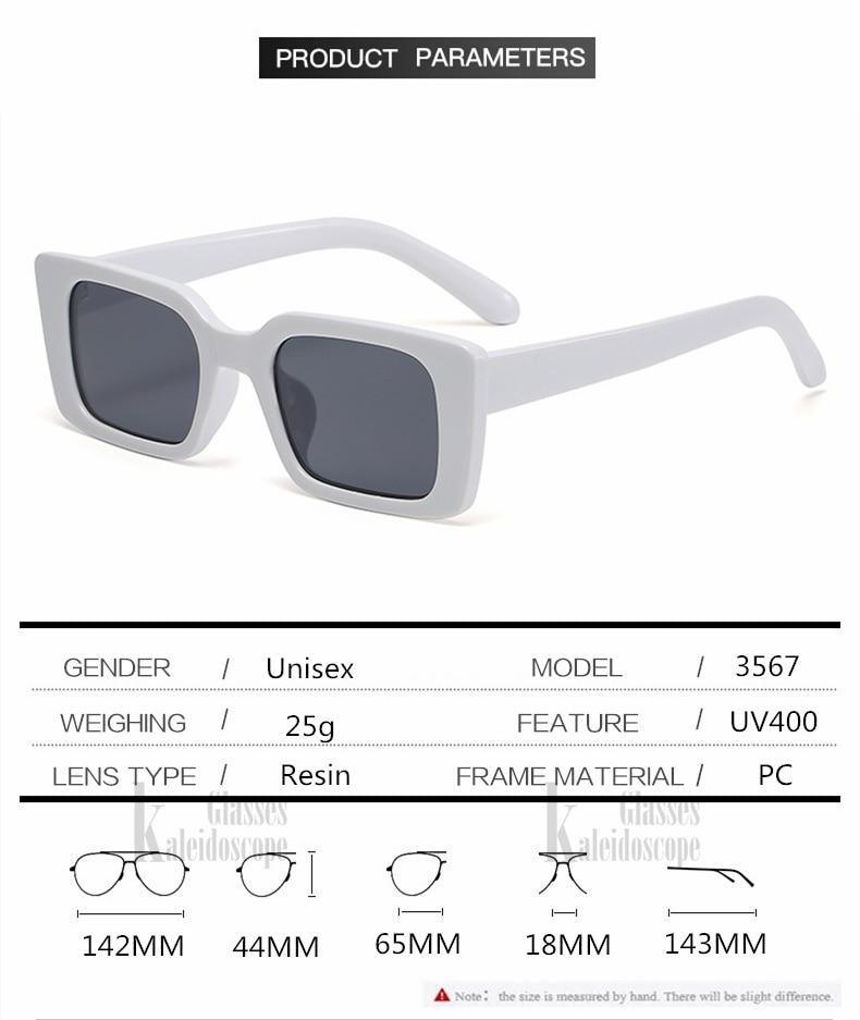 Classic New Rectangle Shape Sunglasses For Women Rectangle Sunglasses for Women 90’s Vintage Shades Square Thick Frame Glasses Luxury Design New Small Square Eyewear Decent Shades