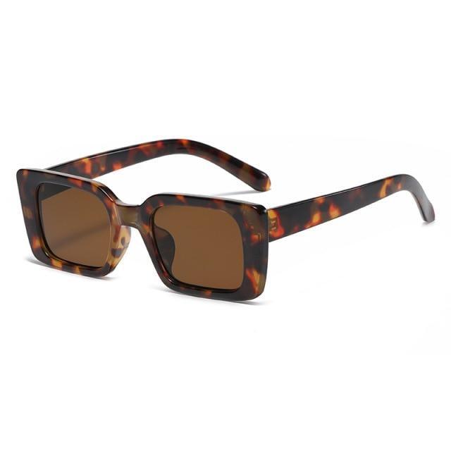 Classic New Rectangle Shape Sunglasses For Women Rectangle Sunglasses for Women 90’s Vintage Shades Square Thick Frame Glasses Luxury Design New Small Square Eyewear Decent Shades