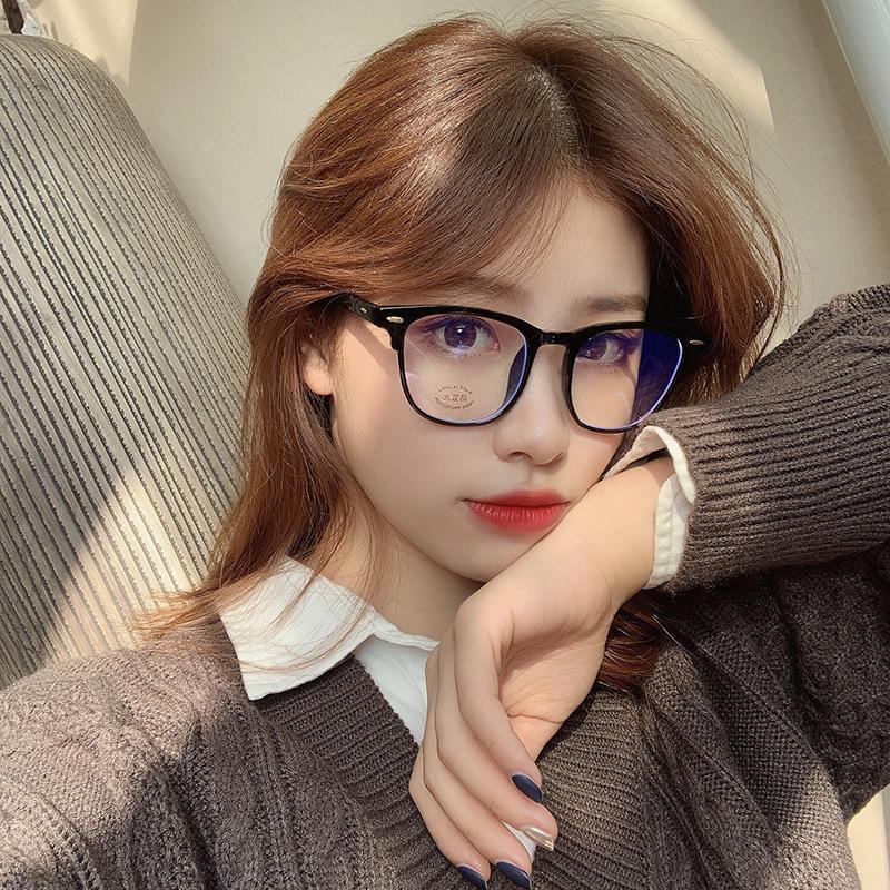 Blue Light Blocking Glasses Frame Lightweight Eyeglasses Frame Filter Blue Ray Computer Game Glasses Oversized Women Eyeglasses Transparent Anti Blue Ray Men Modern Simple Frames