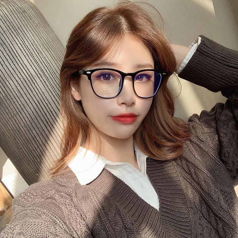 Blue Light Blocking Glasses Frame Lightweight Eyeglasses Frame Filter Blue Ray Computer Game Glasses Oversized Women Eyeglasses Transparent Anti Blue Ray Men Modern Simple Frames