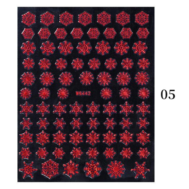 Sliver Bronzing Christmas Slider Nail Art 3D Decals Decoration Snowflake Nail Art Sticker Manicures Transfer Foil Xmas Gift Nails Snowflake Nail Art Stickers Decals Christmas Nail 3D Self Adhesive Nail Stickers for Acrylic Nails Snowflake