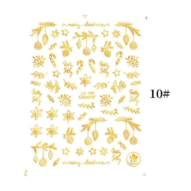 Sliver Bronzing Christmas Slider Nail Art 3D Decals Decoration Snowflake Nail Art Sticker Manicures Transfer Foil Xmas Gift Nails Snowflake Nail Art Stickers Decals Christmas Nail 3D Self Adhesive Nail Stickers for Acrylic Nails Snowflake