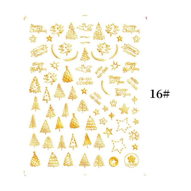 Sliver Bronzing Christmas Slider Nail Art 3D Decals Decoration Snowflake Nail Art Sticker Manicures Transfer Foil Xmas Gift Nails Snowflake Nail Art Stickers Decals Christmas Nail 3D Self Adhesive Nail Stickers for Acrylic Nails Snowflake