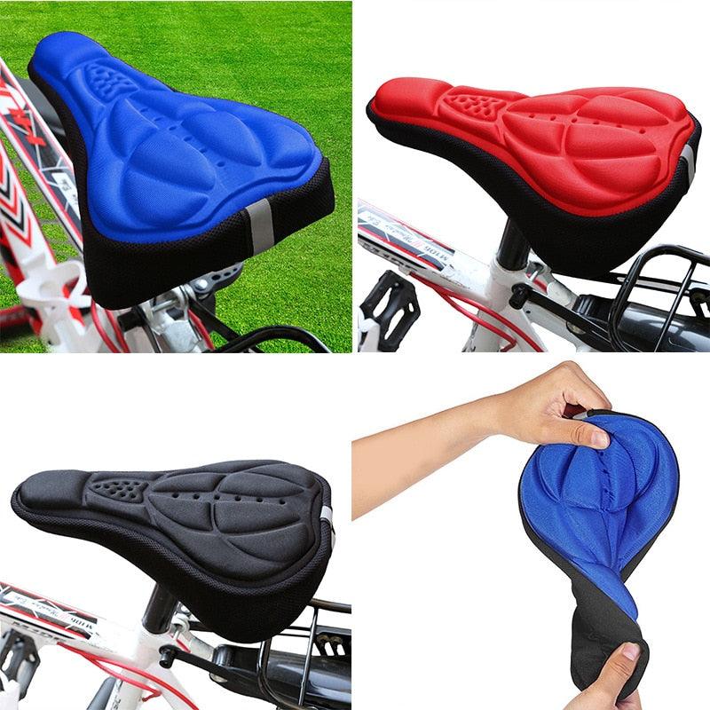 Mountain Bike 3D Saddle Cover Thick Breathable Super Soft Bicycle Seat Cushion Silicone Sponge Gel Seat Cover With Gel Padding And Memory Foam Bike Seat Cushion Cover Pad For Bicycle Seat Saddle