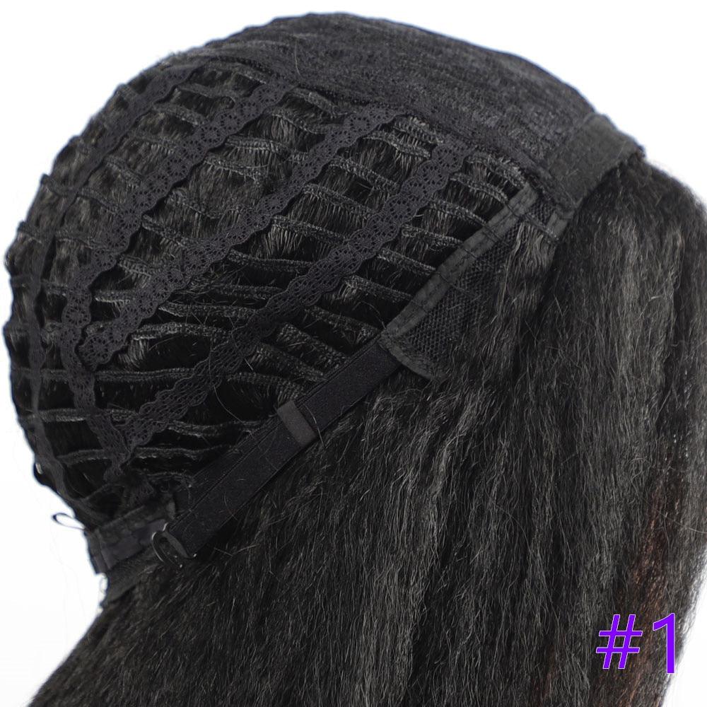 Long Kinky Straight Synthetic Wigs for Black Women Black Brown Blonde Ginger Red White Hair Afro Wigs Synthetic Hair Wigs For Black Women Cosplay Wigs For Women