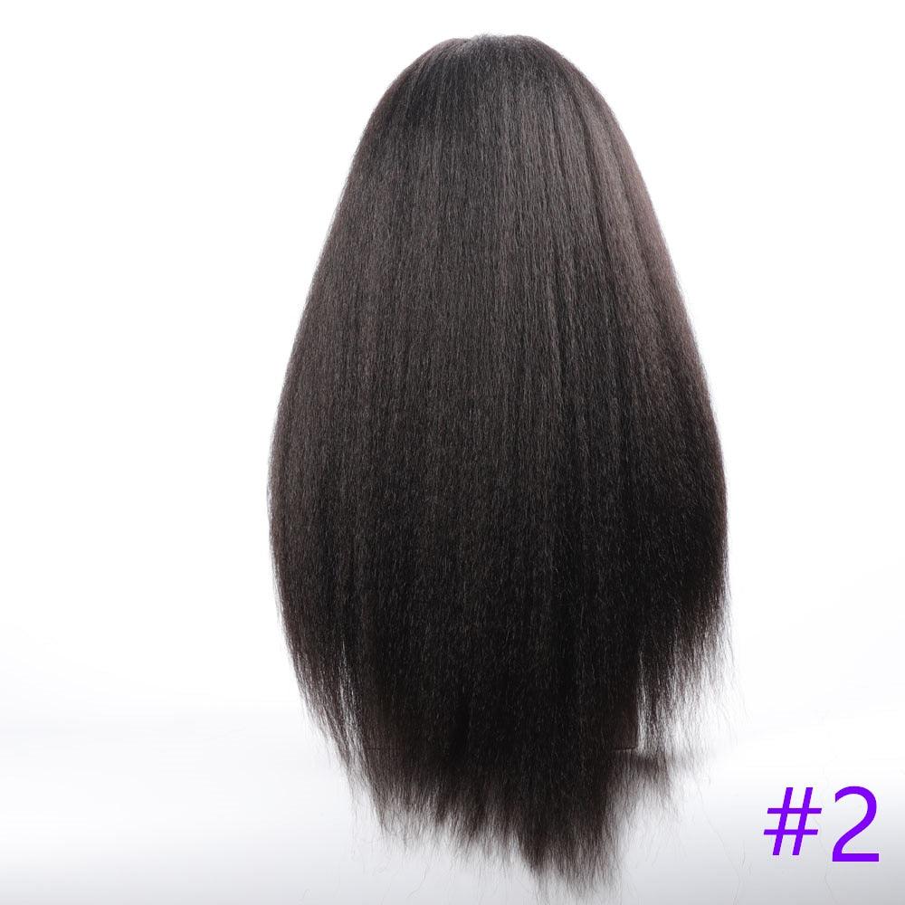 Long Kinky Straight Synthetic Wigs for Black Women Black Brown Blonde Ginger Red White Hair Afro Wigs Synthetic Hair Wigs For Black Women Cosplay Wigs For Women
