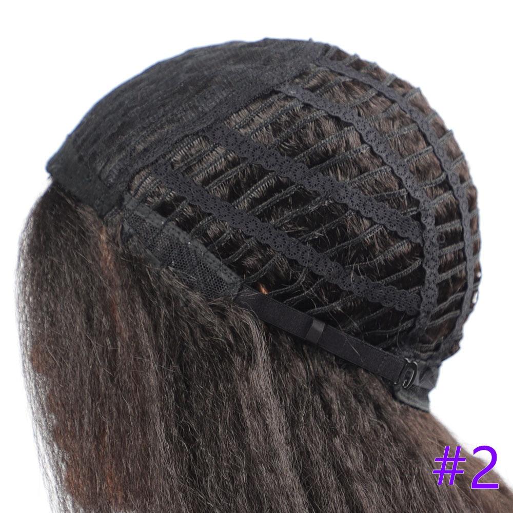 Long Kinky Straight Synthetic Wigs for Black Women Black Brown Blonde Ginger Red White Hair Afro Wigs Synthetic Hair Wigs For Black Women Cosplay Wigs For Women
