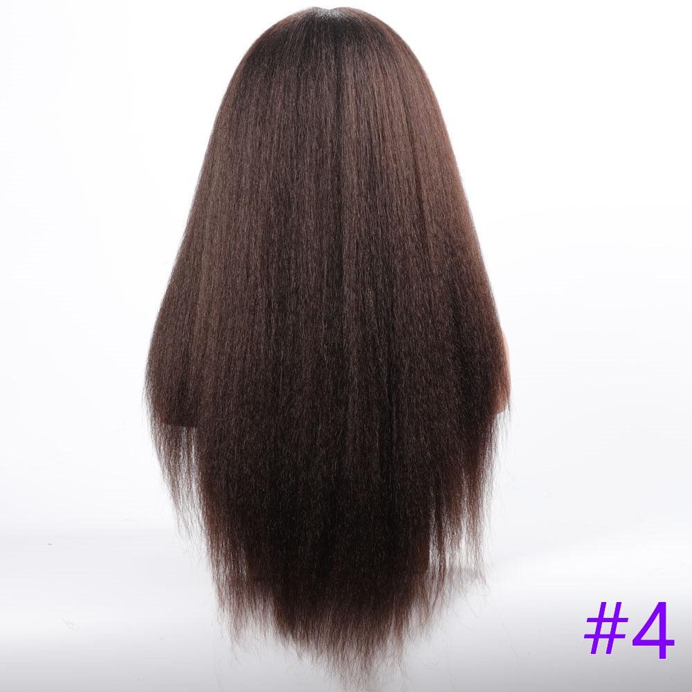 Long Kinky Straight Synthetic Wigs for Black Women Black Brown Blonde Ginger Red White Hair Afro Wigs Synthetic Hair Wigs For Black Women Cosplay Wigs For Women