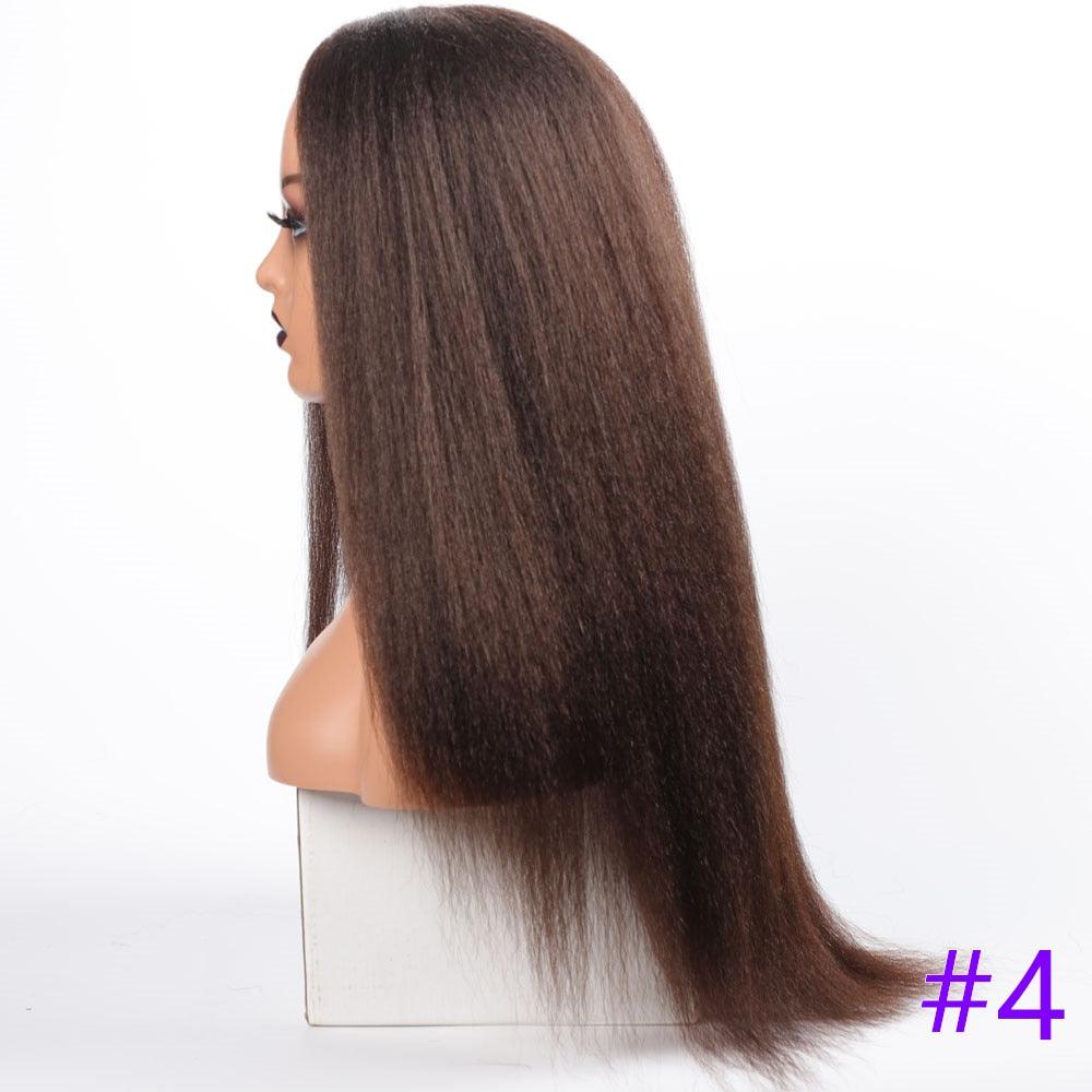 Long Kinky Straight Synthetic Wigs for Black Women Black Brown Blonde Ginger Red White Hair Afro Wigs Synthetic Hair Wigs For Black Women Cosplay Wigs For Women