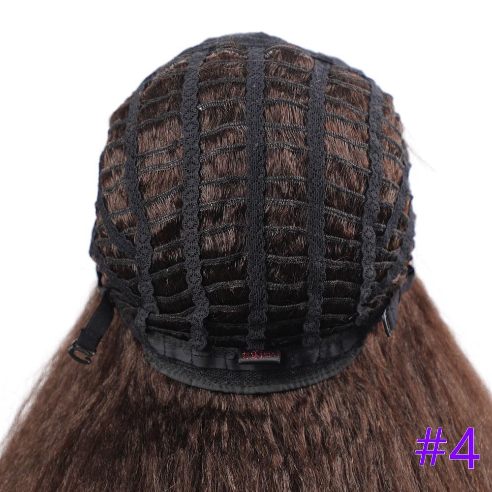 Long Kinky Straight Synthetic Wigs for Black Women Black Brown Blonde Ginger Red White Hair Afro Wigs Synthetic Hair Wigs For Black Women Cosplay Wigs For Women