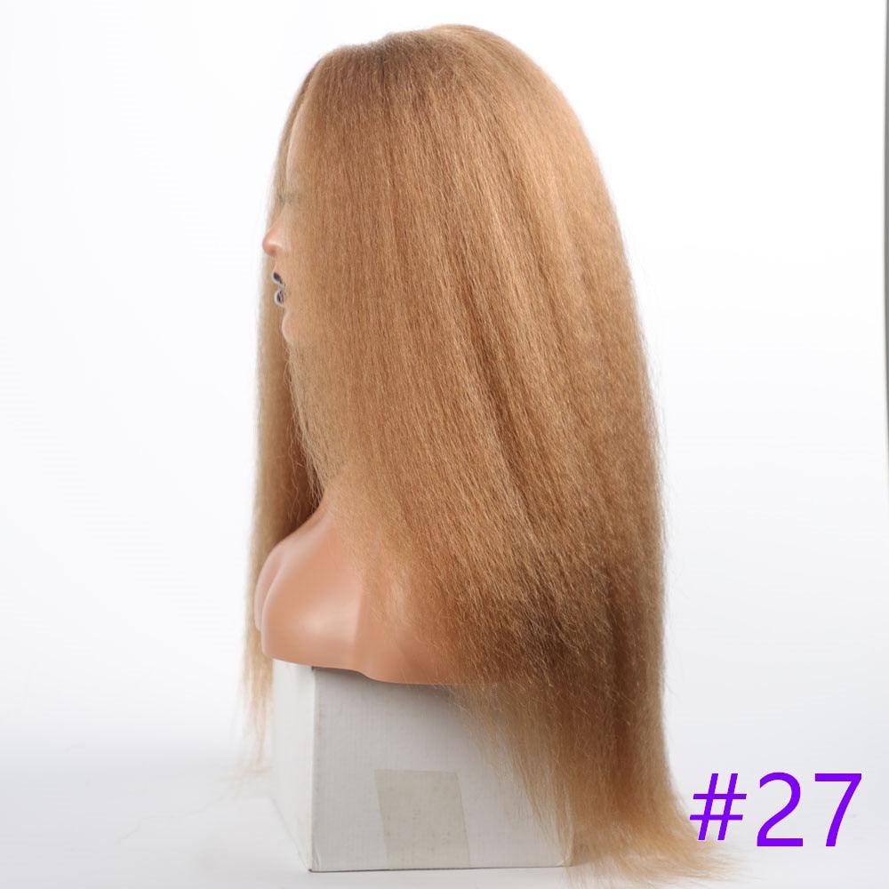 Long Kinky Straight Synthetic Wigs for Black Women Black Brown Blonde Ginger Red White Hair Afro Wigs Synthetic Hair Wigs For Black Women Cosplay Wigs For Women