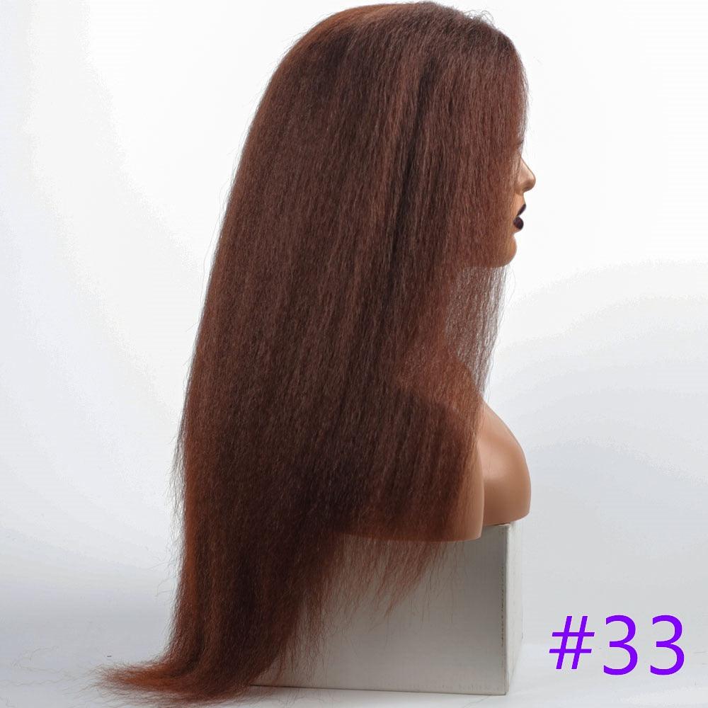 Long Kinky Straight Synthetic Wigs for Black Women Black Brown Blonde Ginger Red White Hair Afro Wigs Synthetic Hair Wigs For Black Women Cosplay Wigs For Women