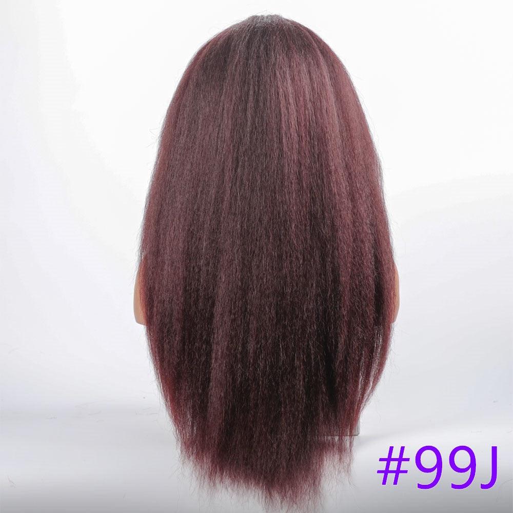 Long Kinky Straight Synthetic Wigs for Black Women Black Brown Blonde Ginger Red White Hair Afro Wigs Synthetic Hair Wigs For Black Women Cosplay Wigs For Women