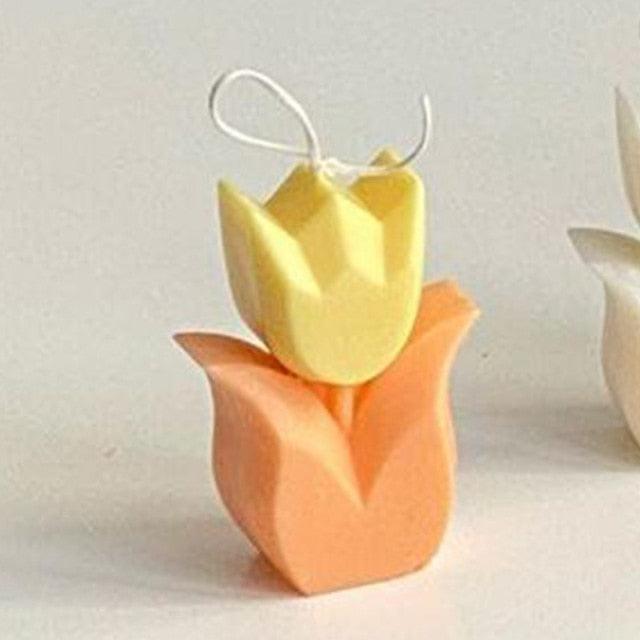 Tulip Candle Aroma Decoration Wedding Souvenir Birthday Gift Decoration Candles Handmade Delicate Tulip Flower Shape Candle Perfect for Birthday Party Wedding Spa Home Decor