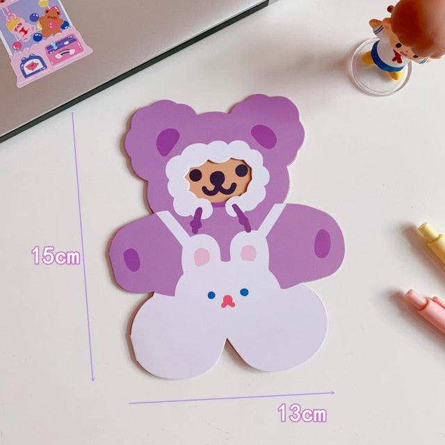 Bear Candle Birthday Cake Props Topper Card Cute Fantasy Cup Dessert Smiley Love Bear Table Dress Up Cake Props Party Cake Decor Supplies Toppers Birthday Cupcake Topper Various Cake Decorations for Birthday Party Photo Prop