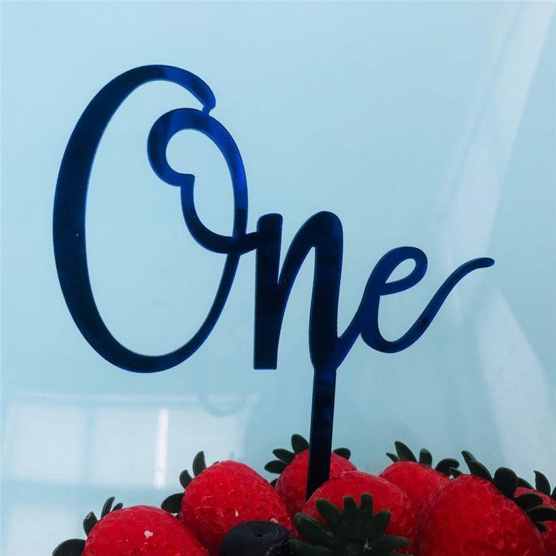 Acrylic One Cake Topper Top Cake One Cake Topper Birthday Cake Topper Double Sided For Anniversaries And Parties Birthday Party Cupcake Toppers Flags Wedding Baby Shower Supplies Lovely Baking Dessert Decorations