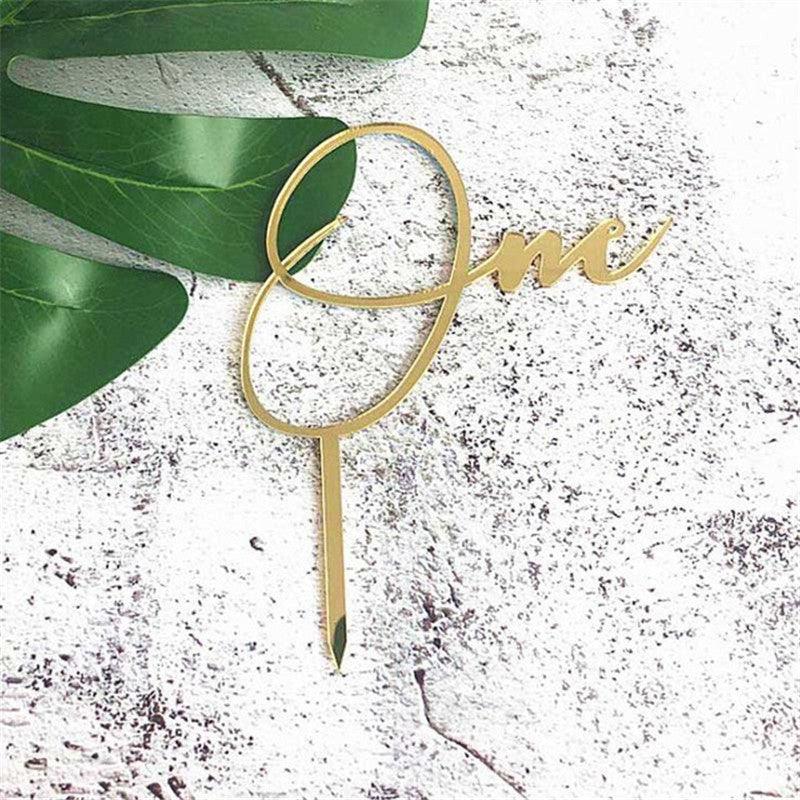 Acrylic One Cake Topper Top Cake One Cake Topper Birthday Cake Topper Double Sided For Anniversaries And Parties Birthday Party Cupcake Toppers Flags Wedding Baby Shower Supplies Lovely Baking Dessert Decorations