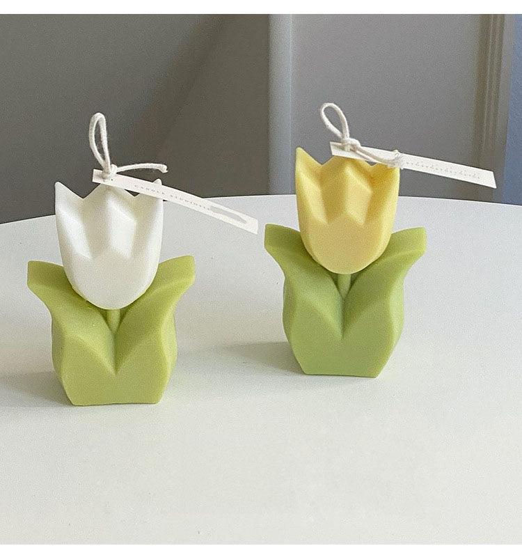 Tulip Candle Aroma Decoration Wedding Souvenir Birthday Gift Decoration Candles Handmade Delicate Tulip Flower Shape Candle Perfect for Birthday Party Wedding Spa Home Decor