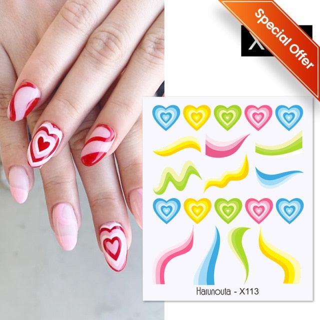 Embossed Nails Sticker 3D Flower Leaves Slider Water Transfer Nail Decals for Nail Art Transfer Sticker 3D Wave Design Decoration for Women Girls Art Stickers Decal Decoration Metallic Curve Strip Line Nail Decor