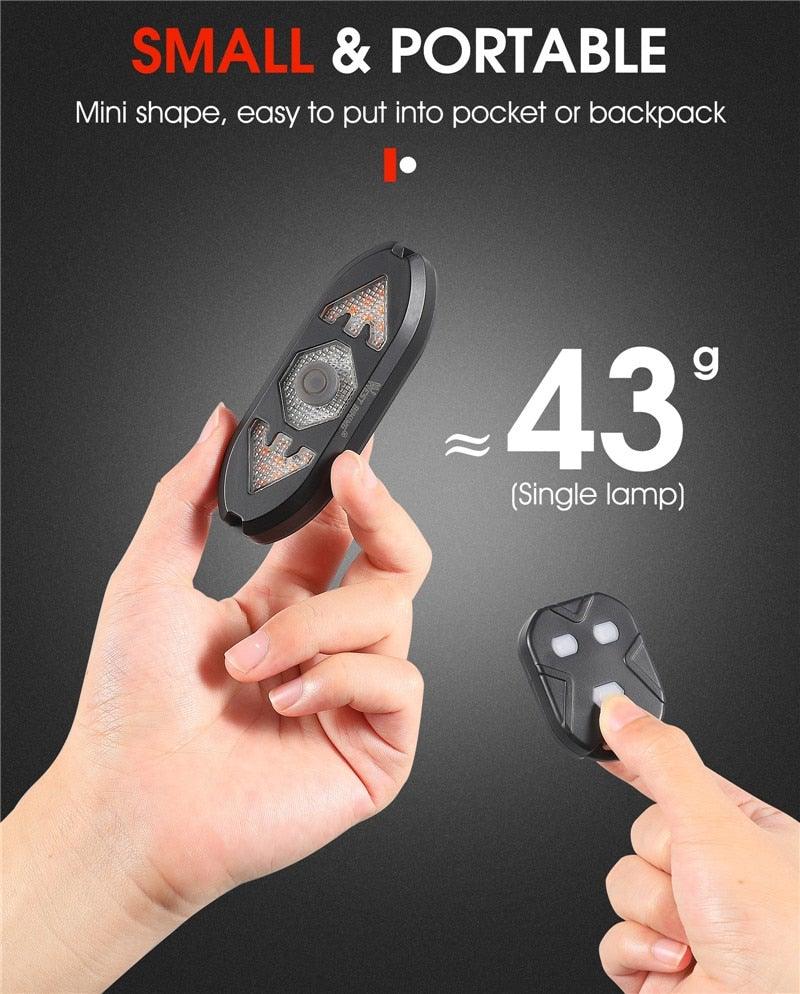 Smart Bike Light Wireless Remote Control Cycling Turning Signal Taillight USB Bicycle Rechargeable Rear Light LED Warning Lamp Bicycle Rear Light Safety Warning Bike Lights Brightest Bike Indicators Fit Saddle Rears
