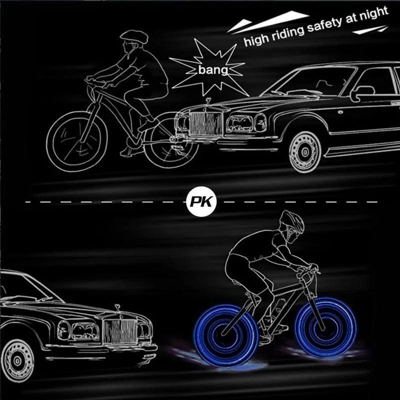 Waterproof LED Bike Wheel Light Bicycle Spoke Light Bicycle Tire Light Strips Cycling Safety Warning Lamp Bike Wheel Lights Safety Warning Tire Strip Light For Night Riding Glow Light Fun Safety Light Bike Accessories For Kids