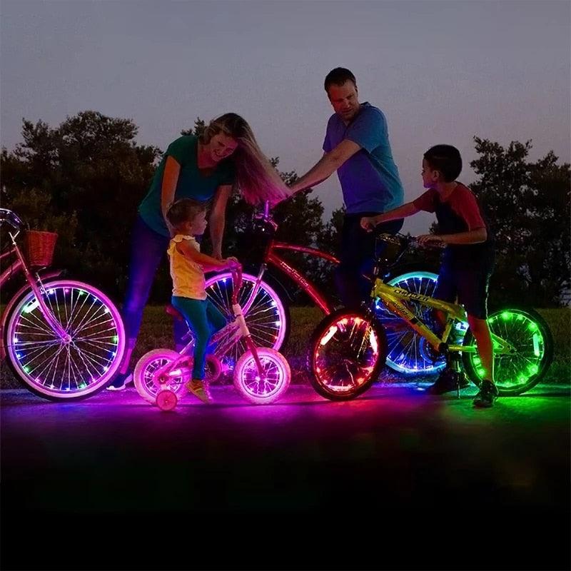 Waterproof LED Bike Wheel Light Bicycle Spoke Light Bicycle Tire Light Strips Cycling Safety Warning Lamp Bike Wheel Lights Safety Warning Tire Strip Light For Night Riding Glow Light Fun Safety Light Bike Accessories For Kids