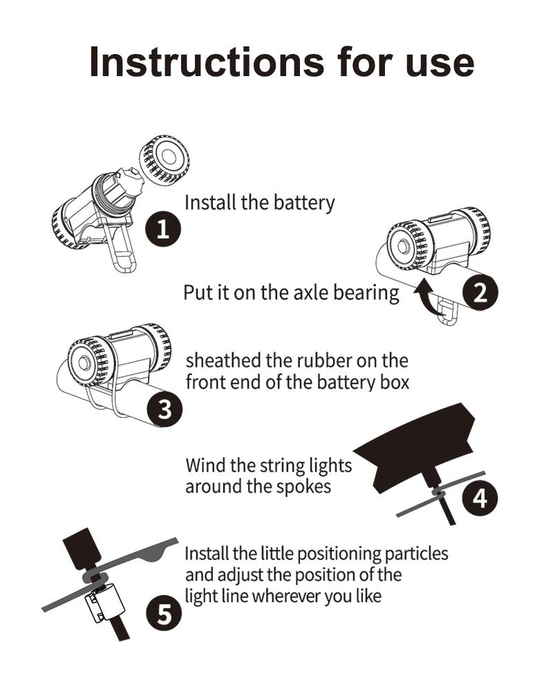 Waterproof LED Bike Wheel Light Bicycle Spoke Light Bicycle Tire Light Strips Cycling Safety Warning Lamp Bike Wheel Lights Safety Warning Tire Strip Light For Night Riding Glow Light Fun Safety Light Bike Accessories For Kids