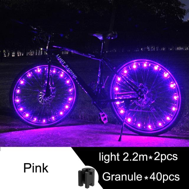 Waterproof LED Bike Wheel Light Bicycle Spoke Light Bicycle Tire Light Strips Cycling Safety Warning Lamp Bike Wheel Lights Safety Warning Tire Strip Light For Night Riding Glow Light Fun Safety Light Bike Accessories For Kids