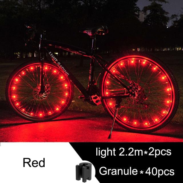 Waterproof LED Bike Wheel Light Bicycle Spoke Light Bicycle Tire Light Strips Cycling Safety Warning Lamp Bike Wheel Lights Safety Warning Tire Strip Light For Night Riding Glow Light Fun Safety Light Bike Accessories For Kids
