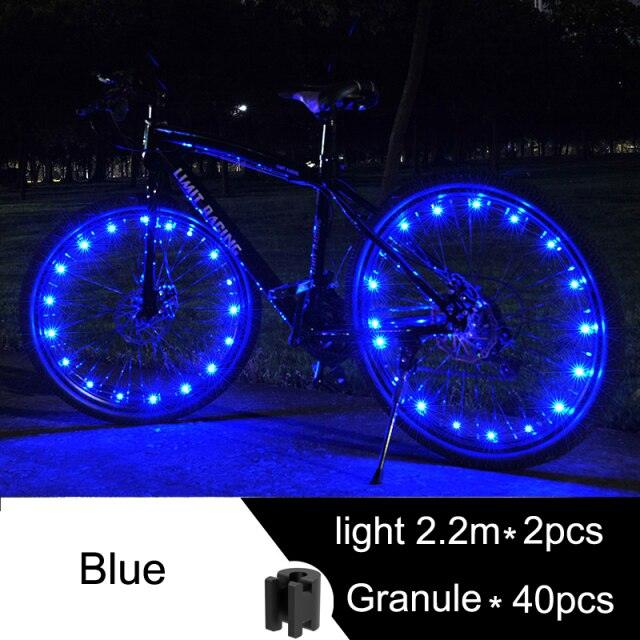 Waterproof LED Bike Wheel Light Bicycle Spoke Light Bicycle Tire Light Strips Cycling Safety Warning Lamp Bike Wheel Lights Safety Warning Tire Strip Light For Night Riding Glow Light Fun Safety Light Bike Accessories For Kids