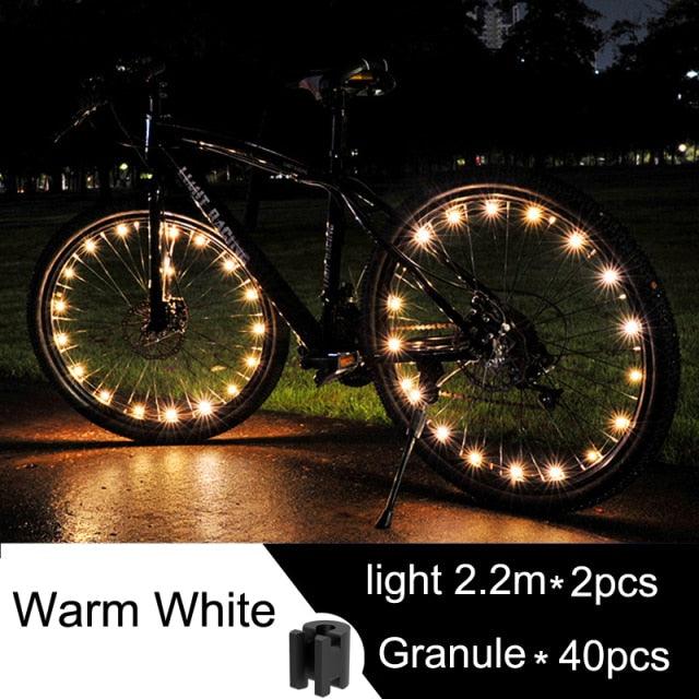 Waterproof LED Bike Wheel Light Bicycle Spoke Light Bicycle Tire Light Strips Cycling Safety Warning Lamp Bike Wheel Lights Safety Warning Tire Strip Light For Night Riding Glow Light Fun Safety Light Bike Accessories For Kids