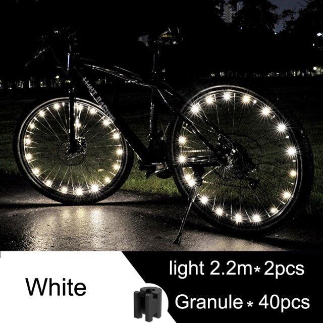 Waterproof LED Bike Wheel Light Bicycle Spoke Light Bicycle Tire Light Strips Cycling Safety Warning Lamp Bike Wheel Lights Safety Warning Tire Strip Light For Night Riding Glow Light Fun Safety Light Bike Accessories For Kids