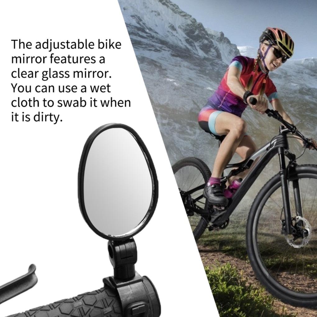 Handlebar Bike Mirror Bicycle Rear view Lens Wide-Angle Safety Mirror Mountain Road Bicycle Wide-Angle Reflector Rotatable Handlebar Mirror Wide Angle Bicycle Mirror Cycling Rear View Mirror Shockproof Acrylic Convex Mirror Safe Rearview Mirror