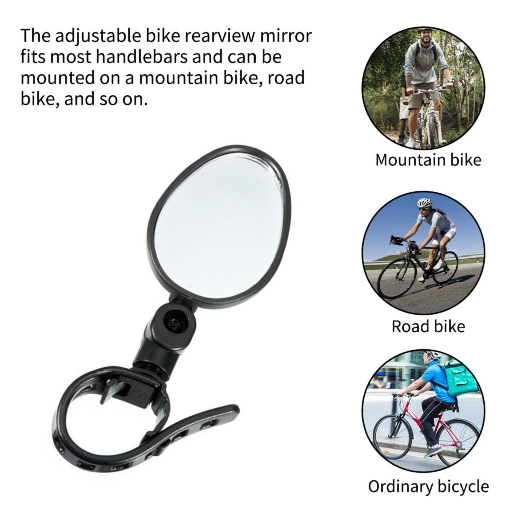 Handlebar Bike Mirror Bicycle Rear view Lens Wide-Angle Safety Mirror Mountain Road Bicycle Wide-Angle Reflector Rotatable Handlebar Mirror Wide Angle Bicycle Mirror Cycling Rear View Mirror Shockproof Acrylic Convex Mirror Safe Rearview Mirror