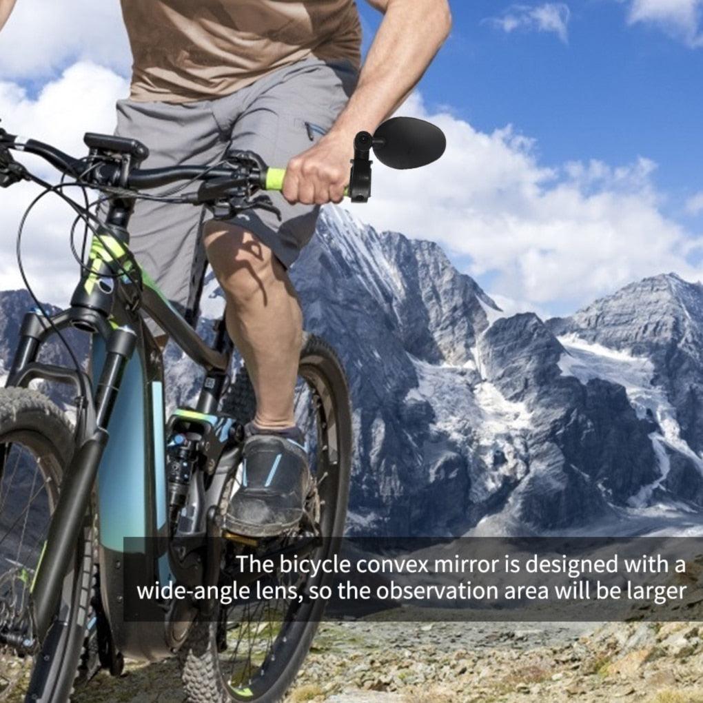 Handlebar Bike Mirror Bicycle Rear view Lens Wide-Angle Safety Mirror Mountain Road Bicycle Wide-Angle Reflector Rotatable Handlebar Mirror Wide Angle Bicycle Mirror Cycling Rear View Mirror Shockproof Acrylic Convex Mirror Safe Rearview Mirror
