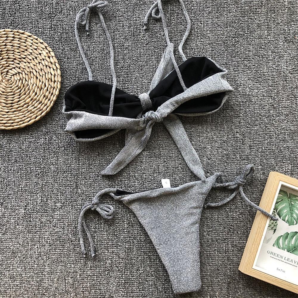 Summer Cute Vintage Women's Swimsuit Bikini Split Swimwear Women's Swimwear Women's 2-piece Beachwear Loose Bikini Fashion Retro Bikini Fashion Beachwear Summer Spa Beach Surf Sport