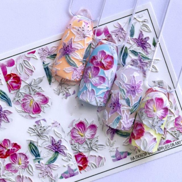 Winter Christmas Acrylic Engraved Nail Sticker Colorful Snow Design Decals Nail Water Slide Decals Nail Art Stickers Decals Christmas Snowflake Bronzing Christmas Slider Nail Art 3D Decals Decoration Decals Snowflakes Elk Bear Christmas Xmas Stickers