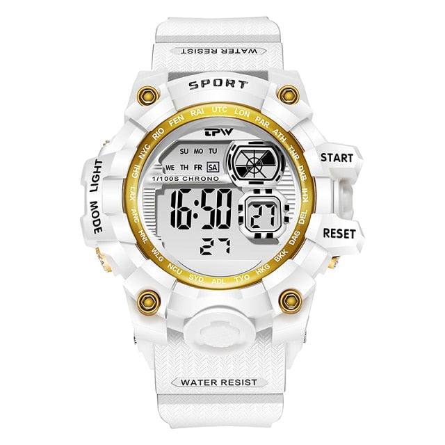 Digital Watches For Women School Girl Student Transparent Color Water Resistent Silicone Strap Stopwatch Alarm Countdown Dual Time Ultra Super Wide-Angle Display Digital Wrist Watches For Men Women