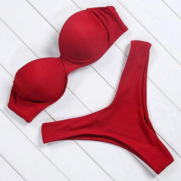 Bikini Set High Cut Solid Swimsuit Women Swimwear Push Up Bathing Suit Beachwear Leopard Bikini Women's Ribbed Underwire Bikini High Cut Bikini V Swimwear Butterfly Print High Leg Bikini Swimsuit