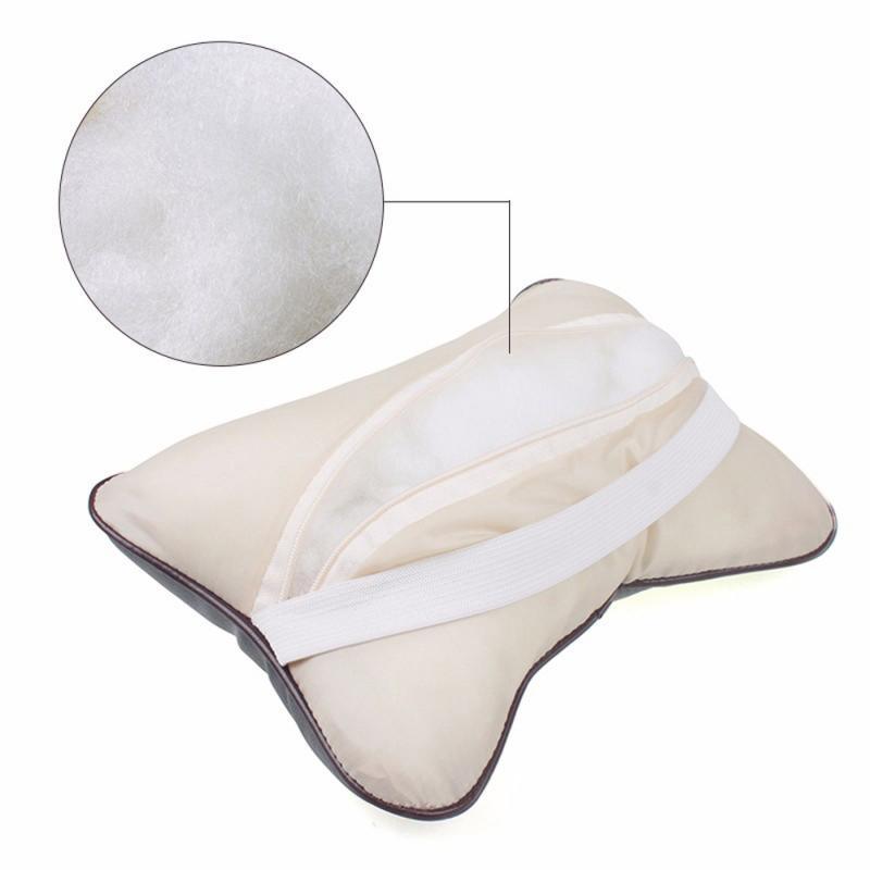 1pcs Universal Car Neck Pillows PVC Leather Breathable Mesh Auto Car Neck Rest Headrest Cushion Headrest Pillow Pillow Neck Pillows Both Side Pu Leather Pack Headrest Fit for Most Cars Filled Fiber Universal Car Pillow Car Interior Accessories