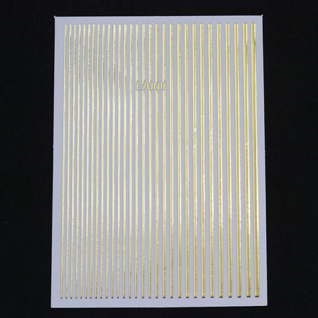 Black White 3D Nail Stickers Metal Gold Silver Geometric Tassel Strip Line Adhesive Transfer Decals Nail Art Design Gold Silver Metal Nail Sticker Metallic Curve Strip Line Nail Decal Self-Adhesive 3D Wave Design Nail Tips Decorations Manicure for Women