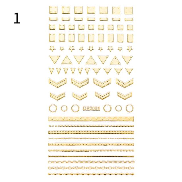 Black White 3D Nail Stickers Metal Gold Silver Geometric Tassel Strip Line Adhesive Transfer Decals Nail Art Design Gold Silver Metal Nail Sticker Metallic Curve Strip Line Nail Decal Self-Adhesive 3D Wave Design Nail Tips Decorations Manicure for Women